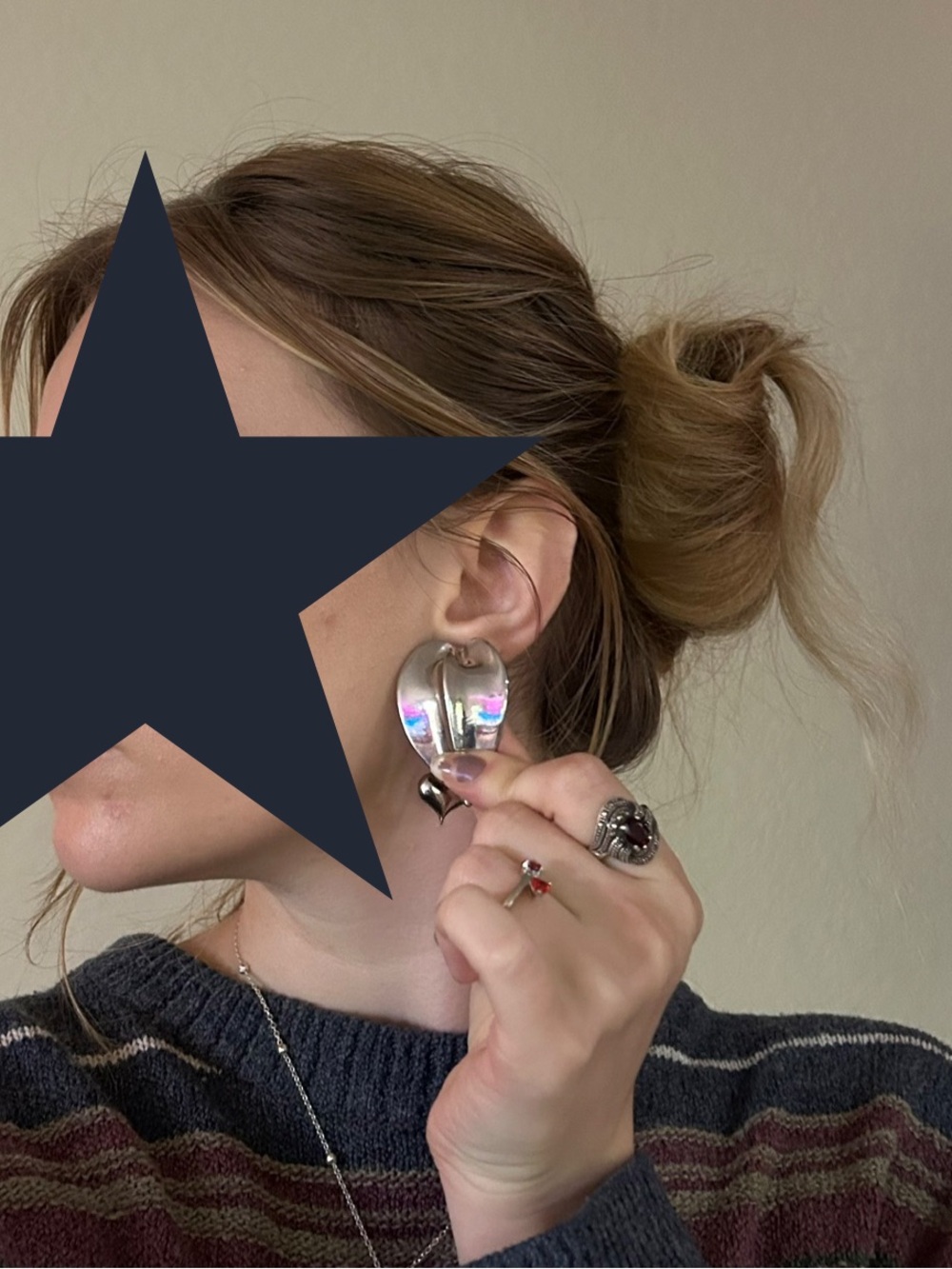 Anthropologie Leaf Silver Stuf Earrings